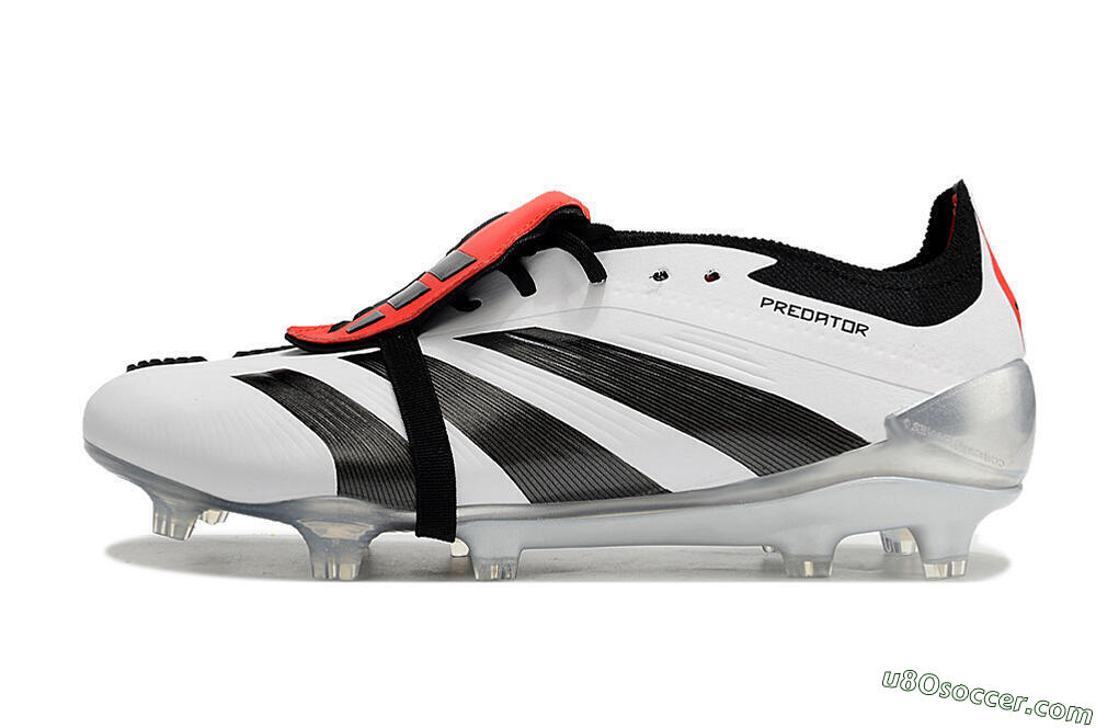 Adidas Predator Elite Foldover Tongue FG Firm Ground Soccer Cleats - White/Black/Red 2