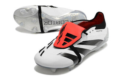 Adidas Predator Elite Foldover Tongue FG Firm Ground Soccer Cleats - White/Black/Red