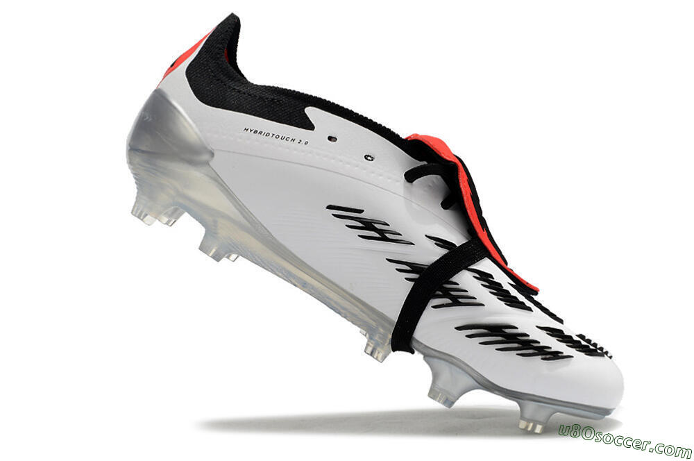 Adidas Predator Elite Foldover Tongue FG Firm Ground Soccer Cleats - White/Black/Red 4