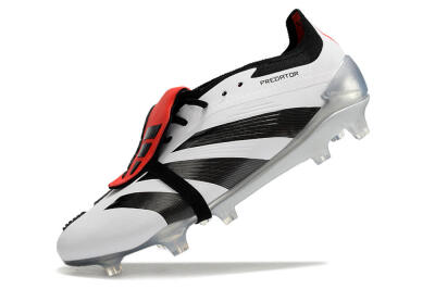 Adidas Predator Elite Foldover Tongue FG Firm Ground Soccer Cleats - White/Black/Red