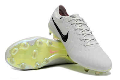 Nike Tiempo Legend 10 Elite FG Firm Ground Soccer Cleats - Grey/Black/Yellow