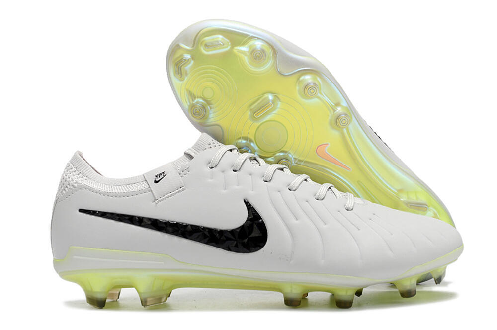 Nike Tiempo Legend 10 Elite FG Firm Ground Soccer Cleats - Grey/Black/Yellow 1