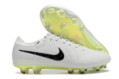 Nike Tiempo Legend 10 Elite FG Firm Ground Soccer Cleats - Grey/Black/Yellow