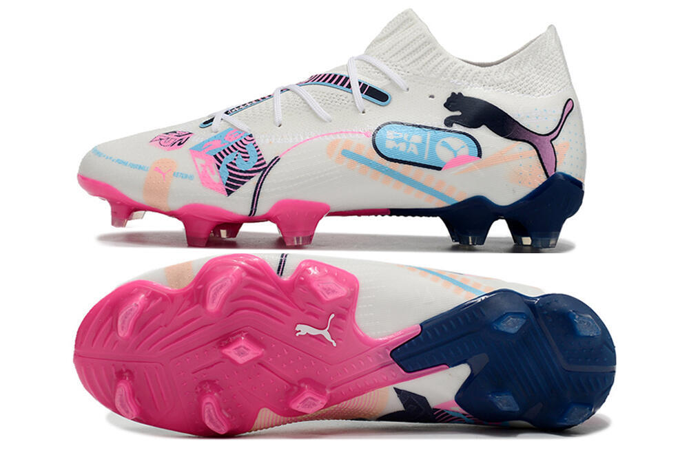 最大15%OFFクーポン White Blue Black Pink FG Firm Ground Soccer Cleats - Shop シューズ