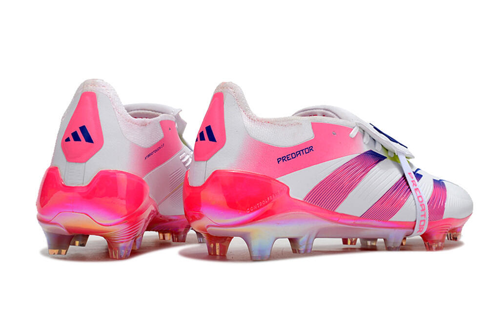 Adidas Predator Accuracy+ Laceless FG Firm Ground Soccer Cleats - White/Pink/Purple 6