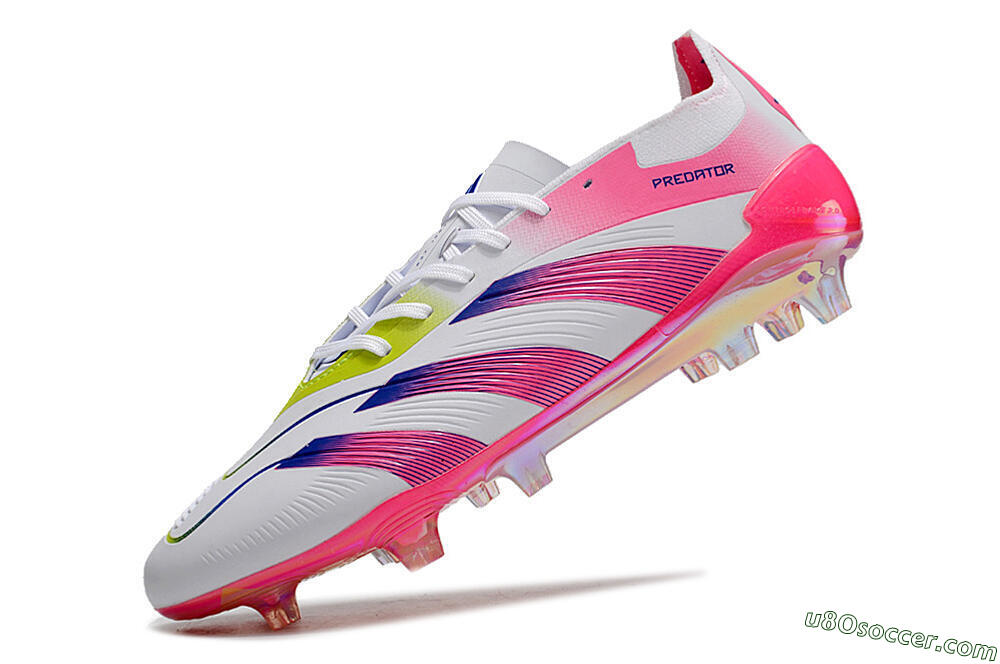 Adidas Predator Accuracy Elite FG Firm Ground Soccer Cleats - White/Pink/Purple 5