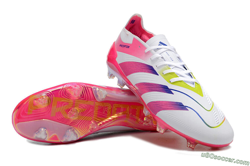 Adidas Predator Accuracy Elite FG Firm Ground Soccer Cleats - White/Pink/Purple 3