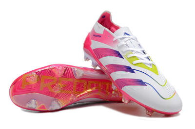 Adidas Predator Accuracy Elite FG Firm Ground Soccer Cleats - White/Pink/Purple
