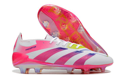 Adidas Predator Accuracy Elite FG Firm Ground Soccer Cleats - White/Pink/Purple