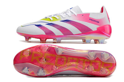 Adidas Predator Accuracy Elite FG Firm Ground Soccer Cleats - White/Pink/Purple