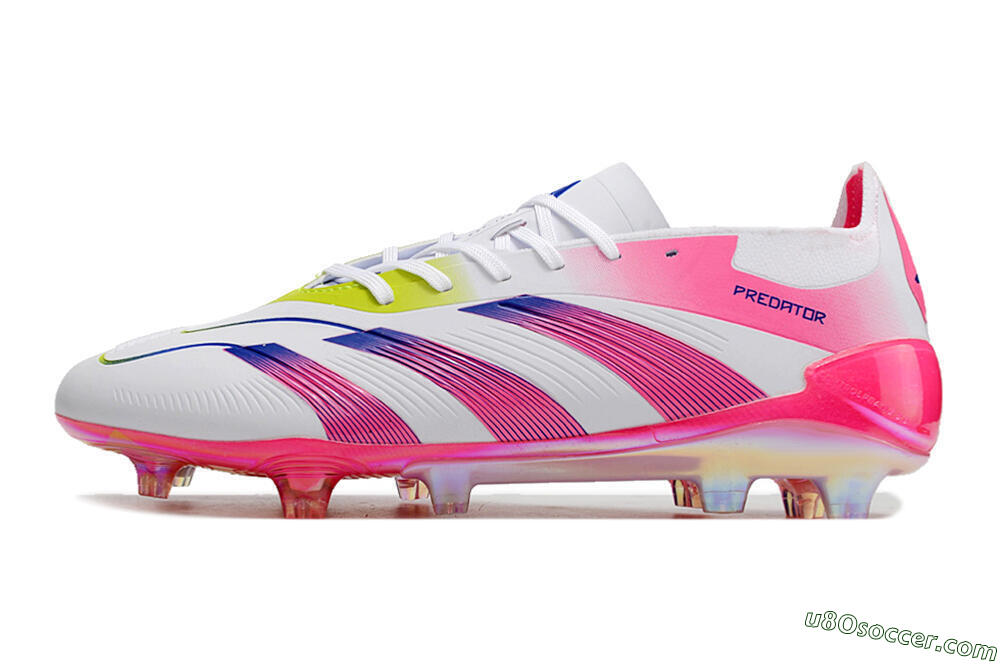 Adidas Predator Accuracy Elite FG Firm Ground Soccer Cleats - White/Pink/Purple 2