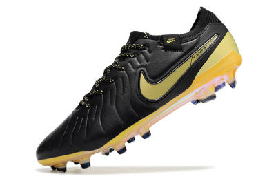 Nike Tiempo Legend 10 Elite FG Firm Ground Soccer Cleats - Black/Gold