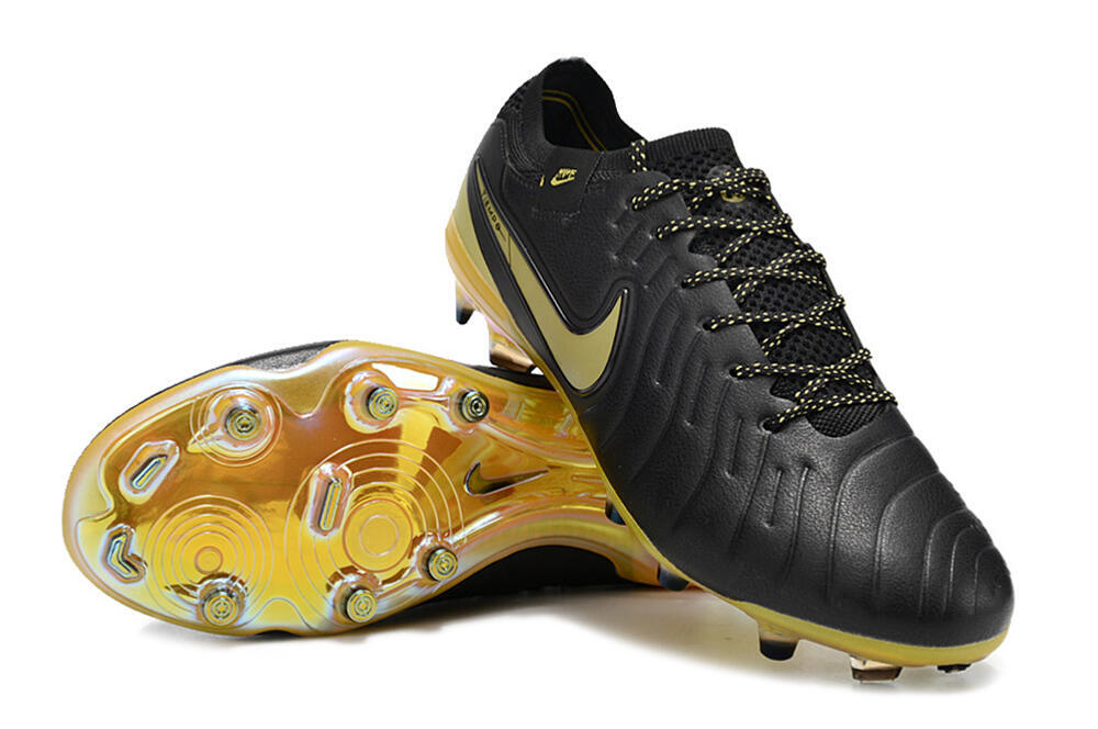 Nike Tiempo Legend 10 Elite FG Firm Ground Soccer Cleats - Black/Gold 3