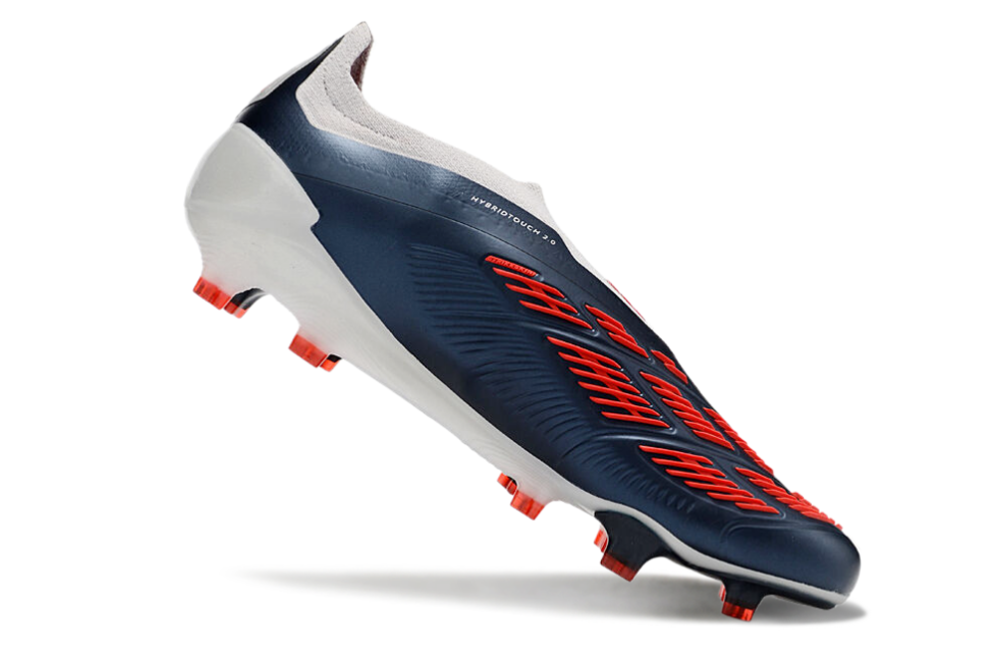 Adidas Predator Accuracy+ Laceless FG Firm Ground Soccer Cleats - Silver/Blue/Red 4