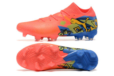 Puma Future Ultimate FG Firm Ground Soccer Cleats - Red/Blue/Yellow