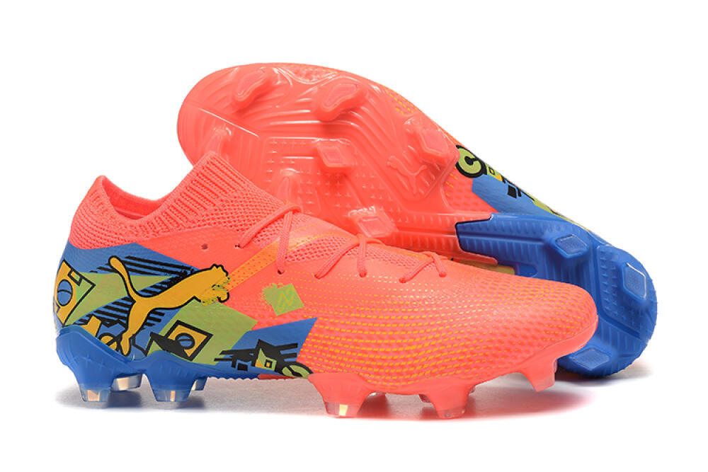 Puma Future Ultimate FG Firm Ground Soccer Cleats - Red/Blue/Yellow 1
