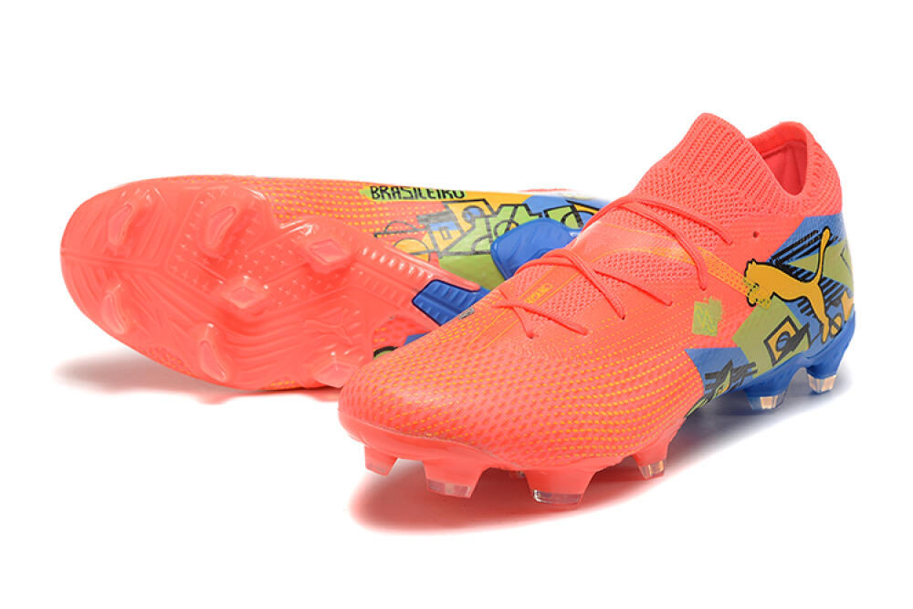 Puma Future Ultimate FG Firm Ground Soccer Cleats - Red/Blue/Yellow 3