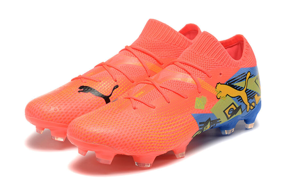 Puma Future Ultimate FG Firm Ground Soccer Cleats - Red/Blue/Yellow 5