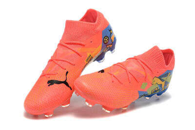 Puma Future Ultimate FG Firm Ground Soccer Cleats - Red/Blue/Yellow