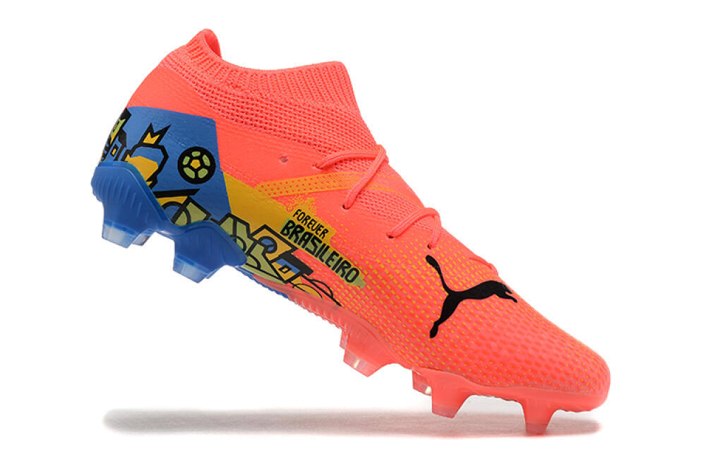 Puma Future Ultimate FG Firm Ground Soccer Cleats - Red/Blue/Yellow 7
