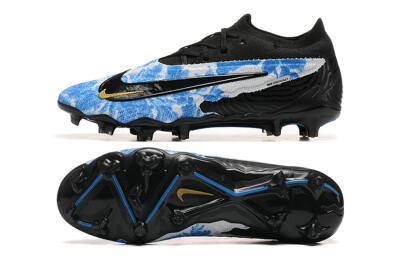 Nike Phantom GX Elite FG Firm Ground Soccer Cleats - Blue/Grey/Black/Gold