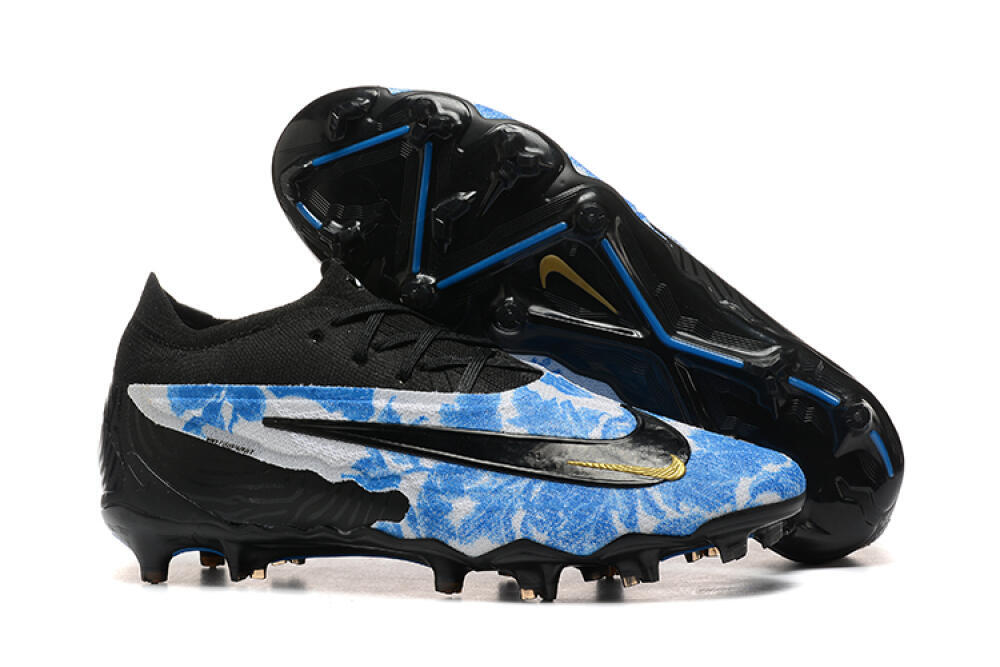 Nike Phantom GX Elite FG Firm Ground Soccer Cleats - Blue/Grey/Black/Gold 1