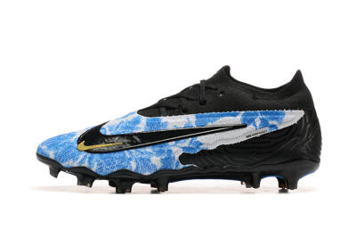 Nike Phantom GX Elite FG Firm Ground Soccer Cleats - Blue/Grey/Black/Gold
