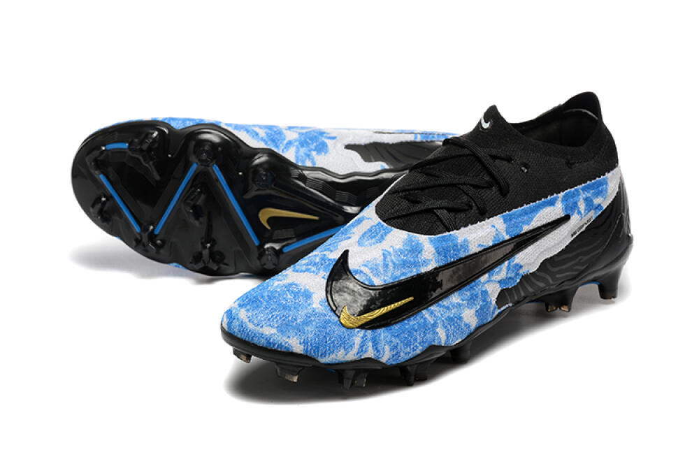 Nike Phantom GX Elite FG Firm Ground Soccer Cleats - Blue/Grey/Black/Gold 3