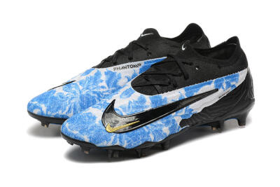 Nike Phantom GX Elite FG Firm Ground Soccer Cleats - Blue/Grey/Black/Gold