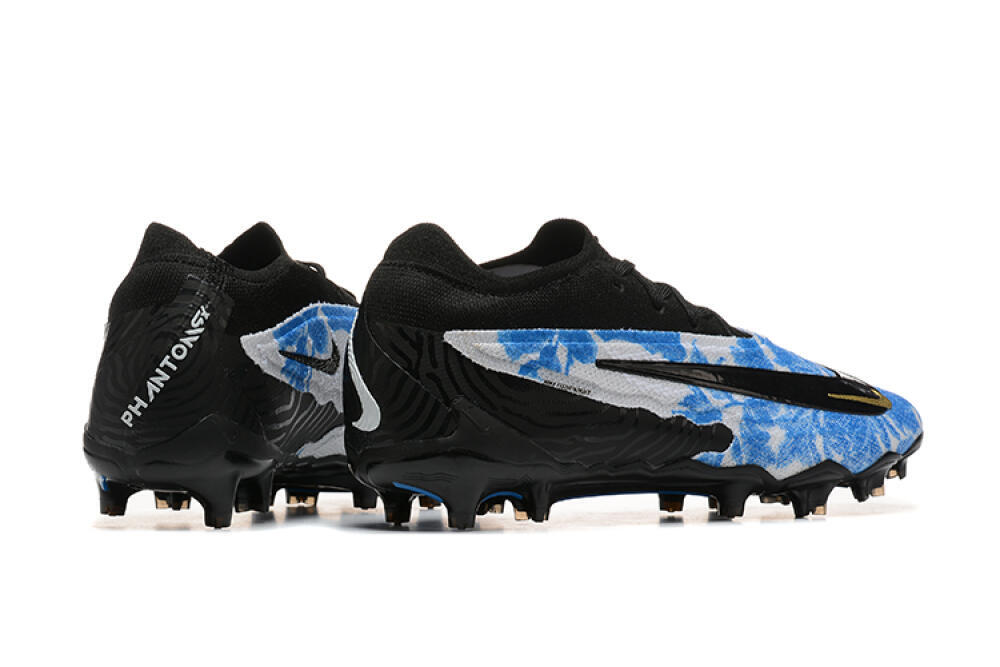 Nike Phantom GX Elite FG Firm Ground Soccer Cleats - Blue/Grey/Black/Gold 9