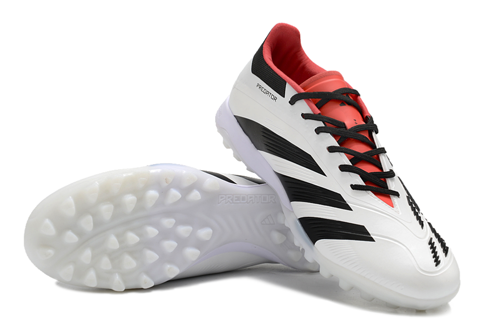 Adidas Predator 24 Elite TF Artificial Turf Soccer Shoes - White/Black/Red 3