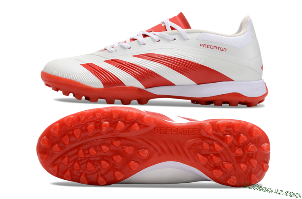 Adidas Predator 24 Elite TF Artificial Turf Soccer Shoes - Beige/Red/White 0