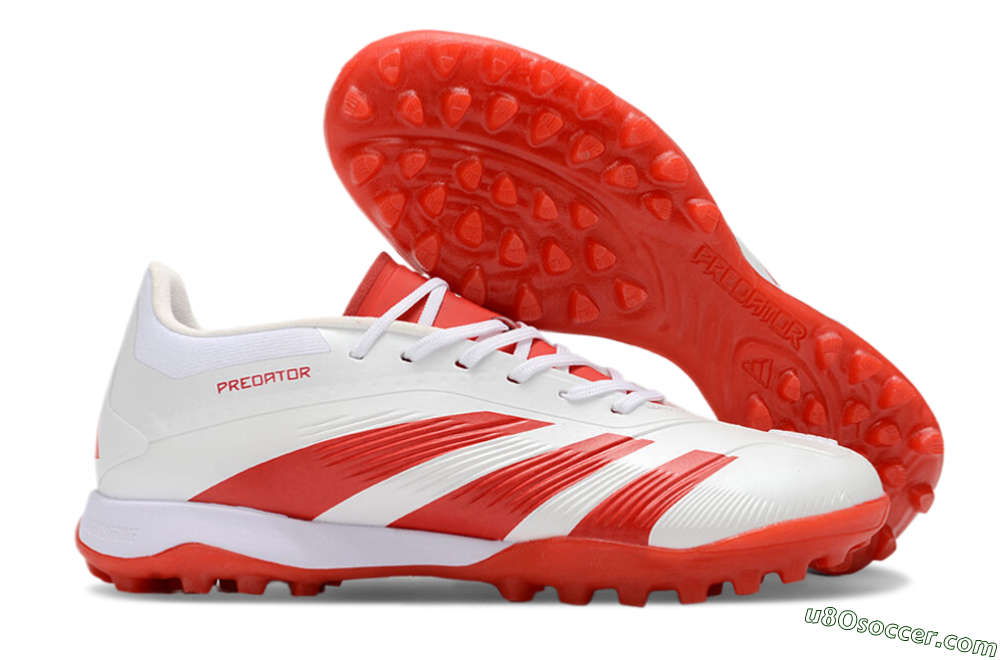 Adidas Predator 24 Elite TF Artificial Turf Soccer Shoes - Beige/Red/White 1