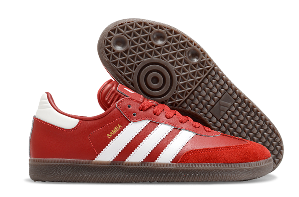 Adidas Samba Messi Indoor TF Artificial Turf Soccer Shoes - Red/White/Brown 1