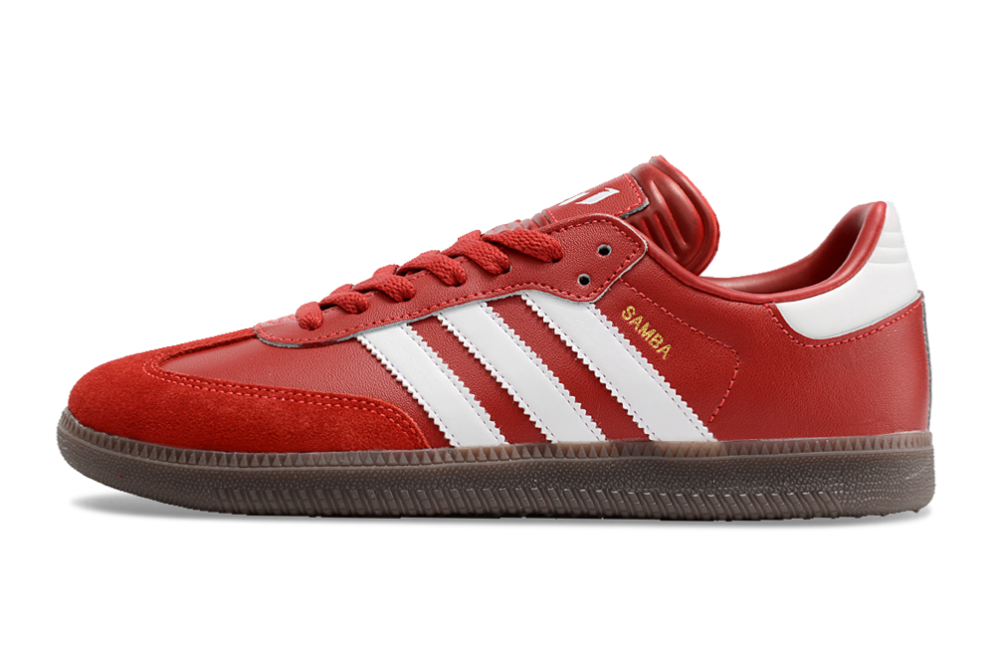 Adidas Samba Messi Indoor TF Artificial Turf Soccer Shoes - Red/White/Brown 2