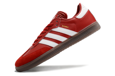 Adidas Samba Messi Indoor TF Artificial Turf Soccer Shoes - Red/White/Brown