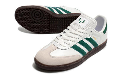 Adidas Samba Messi Indoor TF Artificial Turf Soccer Shoes - Grey/White/Green