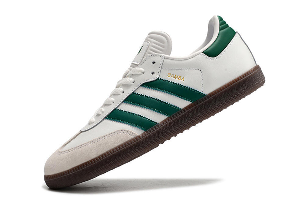 Adidas Samba Messi Indoor TF Artificial Turf Soccer Shoes - Grey/White/Green 5