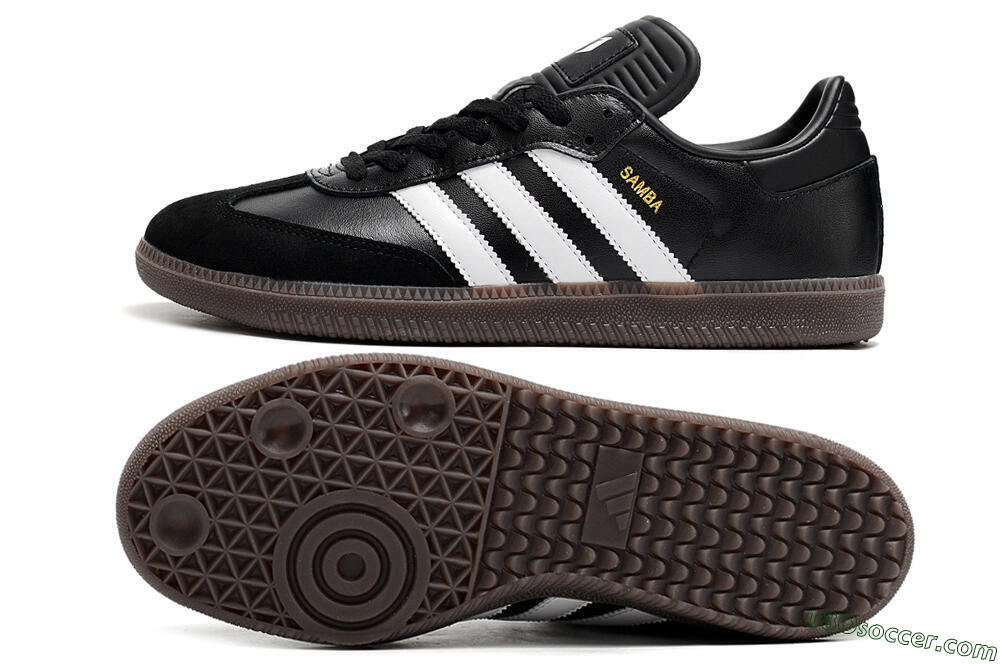 Adidas Samba Messi Indoor TF Artificial Turf Soccer Shoes - Black/White/Brown 0