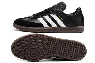 Adidas Samba Messi Indoor TF Artificial Turf Soccer Shoes - Black/White/Brown
