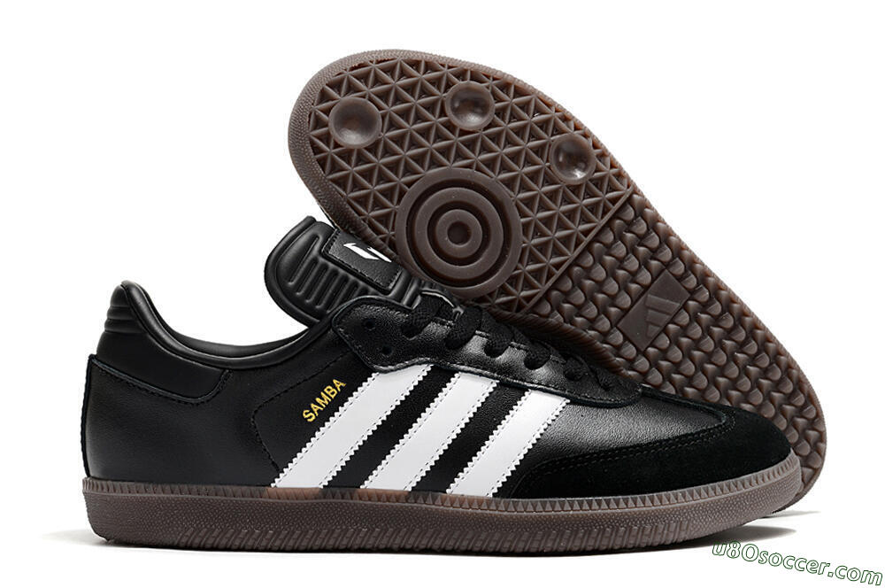 Adidas Samba Messi Indoor TF Artificial Turf Soccer Shoes - Black/White/Brown 1