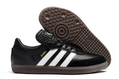 Adidas Samba Messi Indoor TF Artificial Turf Soccer Shoes - Black/White/Brown