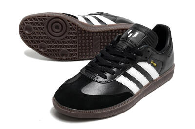 Adidas Samba Messi Indoor TF Artificial Turf Soccer Shoes - Black/White/Brown
