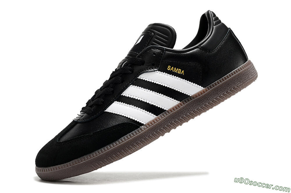 Adidas Samba Messi Indoor TF Artificial Turf Soccer Shoes - Black/White/Brown 5