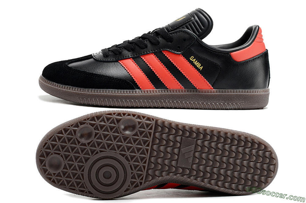 Adidas Samba Messi Indoor TF Artificial Turf Soccer Shoes - Black/Red/Brown 0
