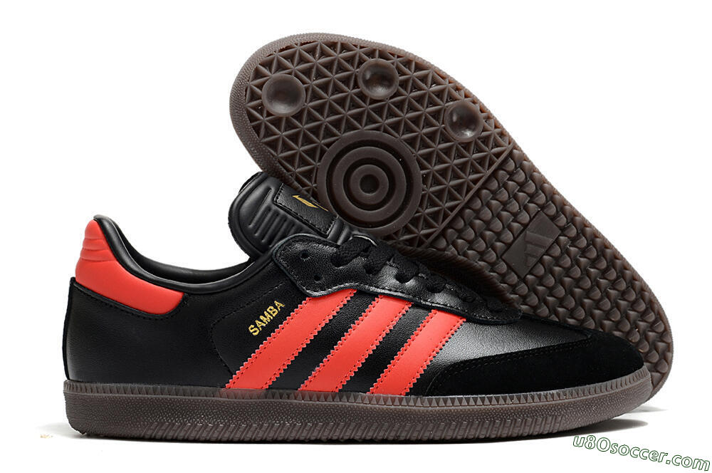 Adidas Samba Messi Indoor TF Artificial Turf Soccer Shoes - Black/Red/Brown 1