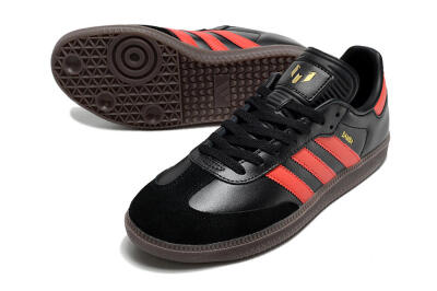 Adidas Samba Messi Indoor TF Artificial Turf Soccer Shoes - Black/Red/Brown