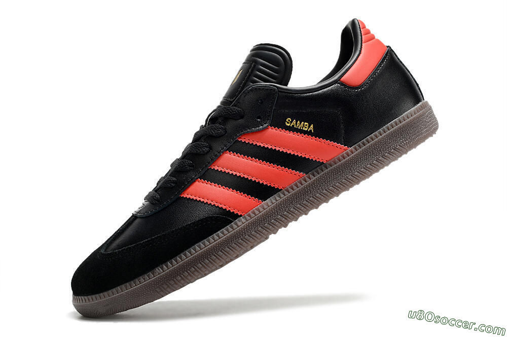 Adidas Samba Messi Indoor TF Artificial Turf Soccer Shoes - Black/Red/Brown 5
