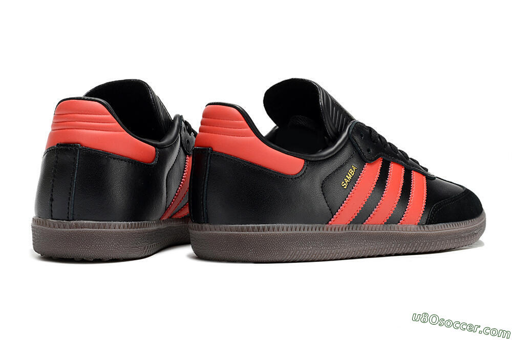 Adidas Samba Messi Indoor TF Artificial Turf Soccer Shoes - Black/Red/Brown 6