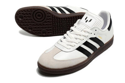 Adidas Samba Messi Indoor TF Artificial Turf Soccer Shoes - Grey/White/Black